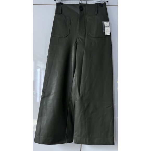 NWT Size 25P- The Colette Faux-Leather Crop Wide-Leg Pants Maeve (NWT US$ 148) - Picture 2 of 16